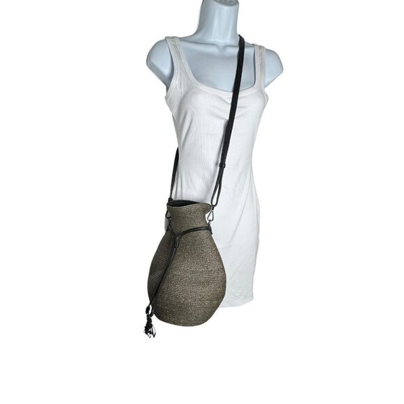 Helen Kaminski x Albus Lumen figura leather trimmed raffia handbag - Picture 4 of 13